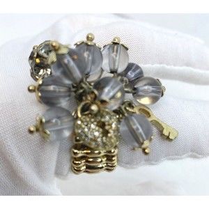 Vintage  Whimsical Faux Beads, Charms Women’s Stretchy Ring